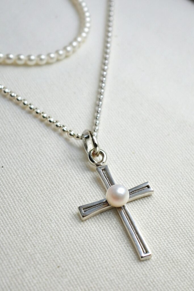 Pearl Accent Cross Necklace