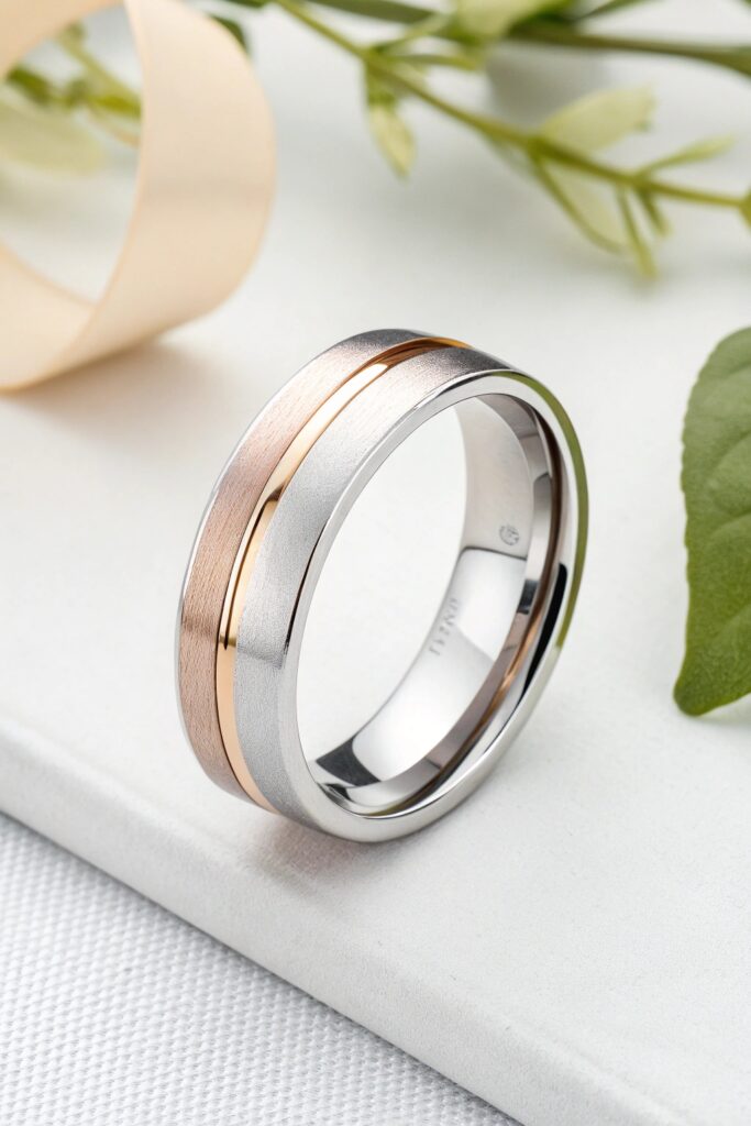 Dual-Tone Metal Wedding Ring