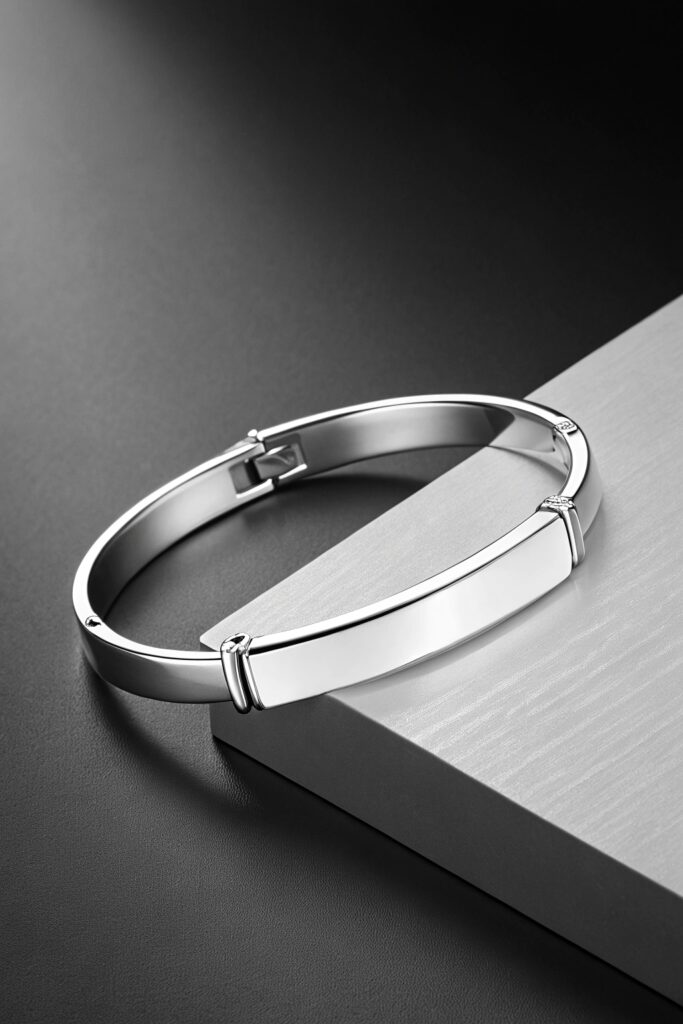 Flat ID Bar Bracelet in Sleek Monochrome