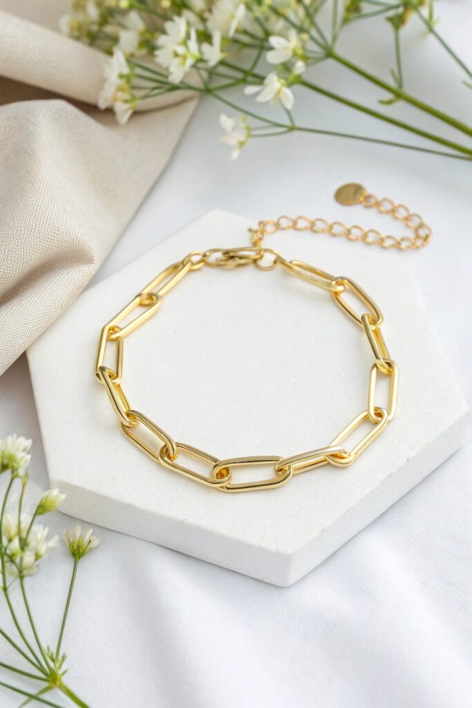 Gold Paperclip Bracelet