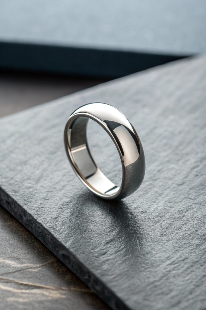 Flat Top Dome Ring in Platinum