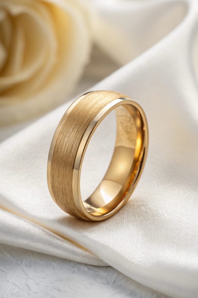 Matte Finish Gold Wedding Ring