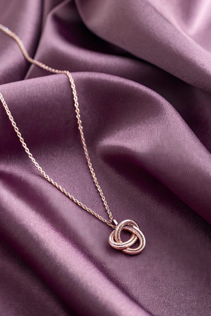Minimalist Knot Necklace in Rose Gold