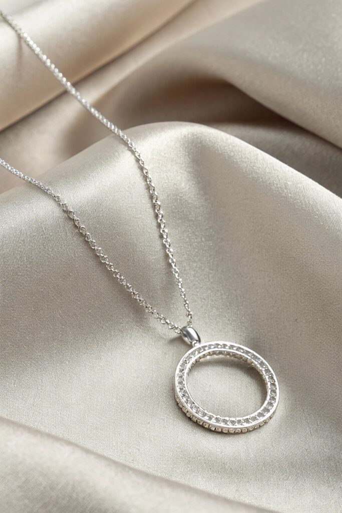 Open Circle Necklace in Sterling Silver