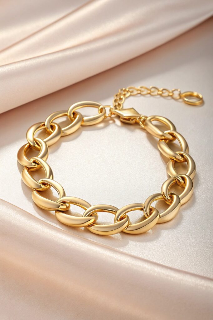 Oval Link Chain Gold Bracelet