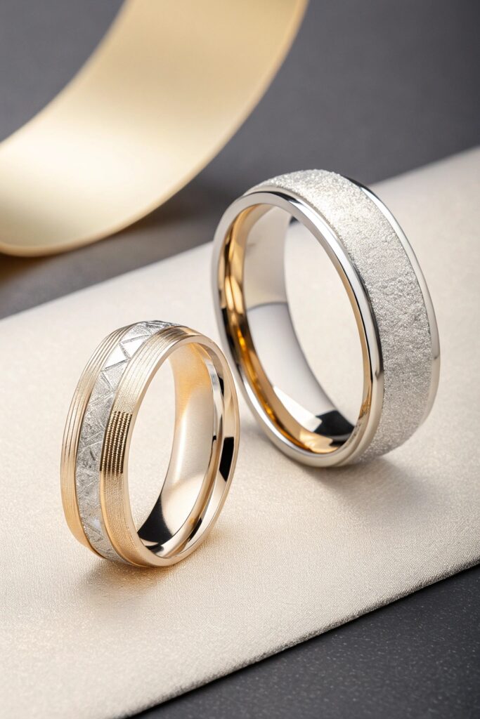 Polished & Matte Contrast Wedding Ring