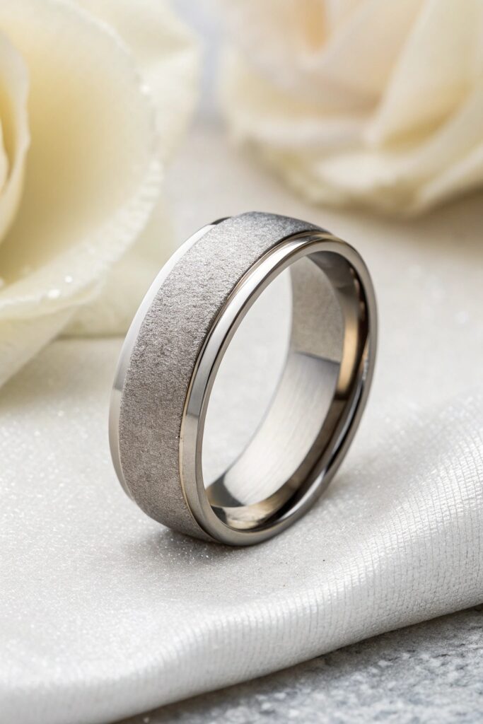 Sandblasted Titanium Wedding Ring