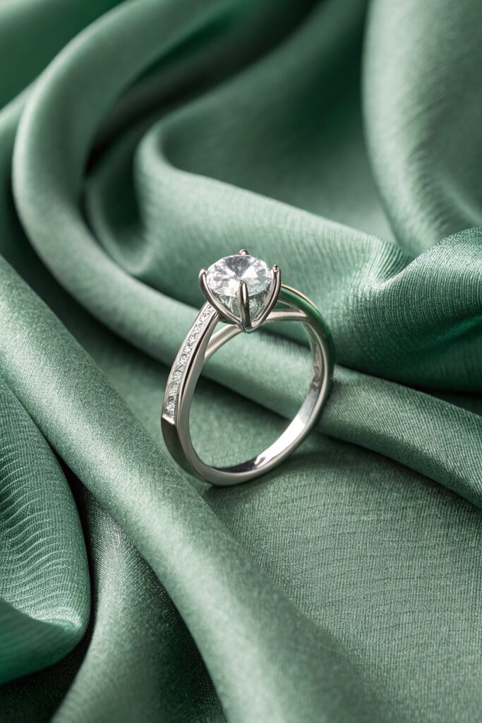 Tension-Set Ring with Floating Stone