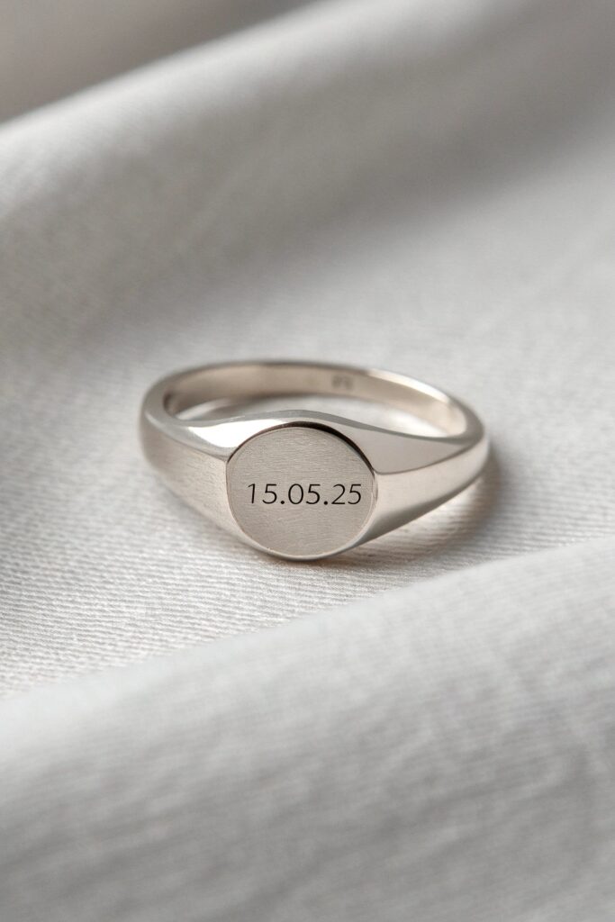 Ultra-Thin Signet Ring with Micro Text Engraving